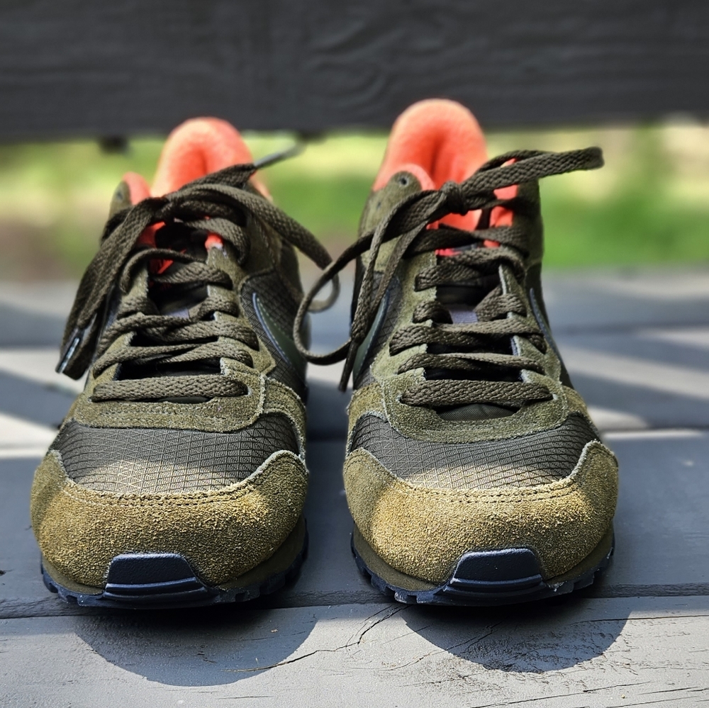 Nike MD Runner Olive Green and Orange US Womens Size 7.5